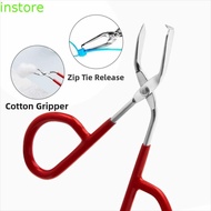 INSTORE Cable Tie Opener, Silicone Handle Bent Tip Zip Tie Remover, Zip Tie Tool Stainless Steel Com