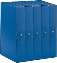 Esselte C26 Eurobox Project Folder with Button Closure, 25 x 35 cm, Spine 6 cm, Blue, Pack of 5, 390