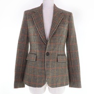 成色極佳的 RALPH LAUREN PURPLE LABEL 羊毛/羊絨混紡千鳥格紋修身夾克，顏色2，美國製造，正品，女款