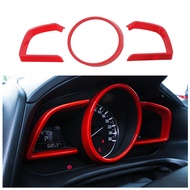 Red / Carbon Fiber ABS Interior Accessories For Mazda 3 Hatchback