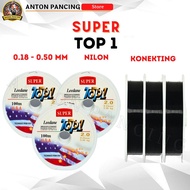 Senar Pancing Leader Top1 100M – Ukuran Lengkap 0.16–0.50mm | Kuat Cepat Tenggelam Anti Kriting & Ha