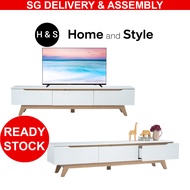 (SG)1.8m TV Console, Assembly Available, Fast Delivery, Modern Design (MANDO Wooden TV Console Sideboard Cabinet)