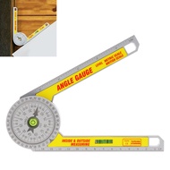 360 ° Angle Gauge Miter Saw Protractor Angle Finder Tool ความแม่นยำสูงระดับฟองแนวนอนสี่เหลี่ยมแนวนอนสำหรับ Mitre Angle Crown Molding Woodworking