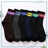[Ludo] QSTAR Men's Quarter Stripe Sport Cushion Thick Work Socks Sport Socks / Stoking Lelaki Sukan 