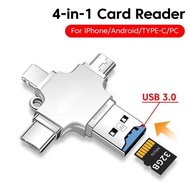 4 In 1 USB3.0 To Type C Micro SD Card Reader Micro to USB TF Adapter OTG USB A to USB C Connector Fo