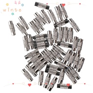 WINTE 50pcs Brass Screw Clasps, 12x4mm Silver Barrel Clasps, Screw Connector Fastener Brass 50pcs Br