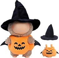 2-Piece Handcrafted Doll Halloween Pumpkin Clothes Outfit for 15cm/17cm Labubu Accessories (No Doll)