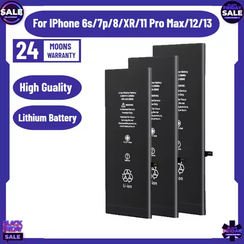 High Capacity Battery for Apple IPhone Batteries for 6s/7p/8/XR/11 Pro Max/12/13 Models Lithium Batt
