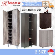 HOMESTAR. 2 DOOR TALL SHOE CABINET. CLASSIC SIMPLE .WALNUT. ASH OAK . MODERN GREY. SALES OFFER