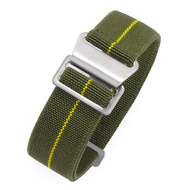 18mm 20mm 22mm French Troops Parachute Bag Elastic Nylon Watch Band for Rolex Fabric Bracelet for Seiko Universal Replacement Men Women Military Wristband