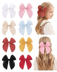 doboi 8PCS Baby Girls Hair Clips Fable Hair Bows |   Cotton Linen Bows for Girls Hair Accessories fo