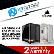 CORSAIR AIR 5400 LX-R RGB iCUE LINK TRIPLE CHAMBER MID-TOWER CASE - (BLACK | WHITE)