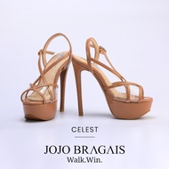 Jojo Bragais Celest Caramel Glossy 5.5-Inch High Heels | Pageant Heels | Platform Heels