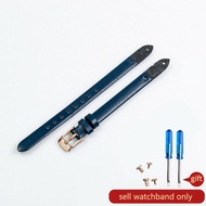 [op061] Genuine Leather Watchbands for Fossil ES4119 ES4000 Womens Cowhide U-Shaped Interface Black 