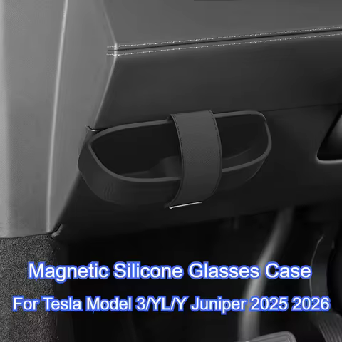 For Tesla Model 3/YL/Y Juniper 2025 2026 Silicone Glasses Case Magnetic Closure Design Sun Glasses S