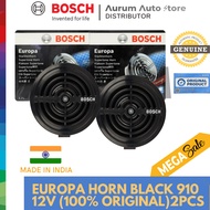 ✙✷ ◑ ▀ ✴ ◎ Bosch Europa horn Black with relay 12V 910 Bosch Horns