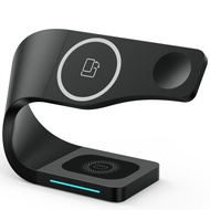 ที่ชาร์จแบบไร้สายที่ปลอดภัยสถานีชาร์จไร้สายเร็ว4 In 1 15W Qi ขาตั้งสำหรับ iPhone 14/13/13 Pro/13 Pro