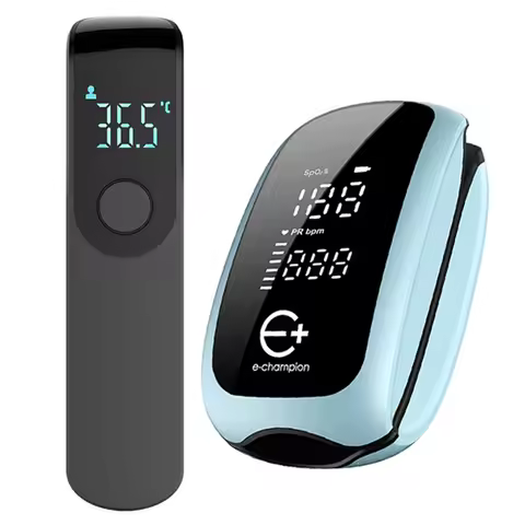 Rechargeable Oximeter Infrared Fever Thermometer Digital LCD Infant Adult Non-contact Laser Body Tem