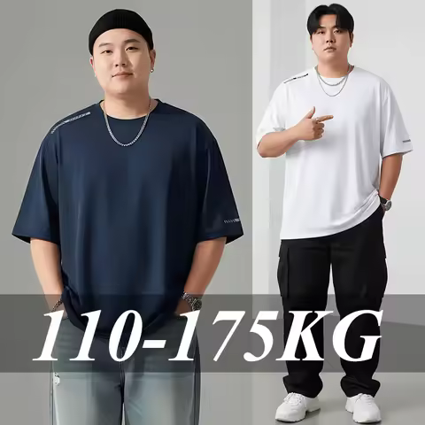 Plus Size Summer T-Shirts for Men Quick-drying Round Neck Sport Tees Fashion Casual Holiday Outdoor 