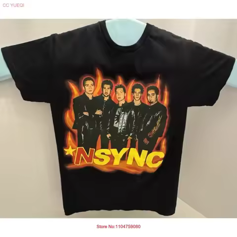 NSYNC T Shirt Adult Size S Black 90s Boy Band Justin Timberlake Pop Music Vtg vintage Washed Versati