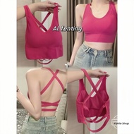 Girl's Sexy Backless Suspender Cross Underwear with Bra Pad