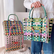 Small Square Vegetable Bag Basket Picnic Bag Bag Handmade Series Woven HHD321A06 Portable Lollipop D