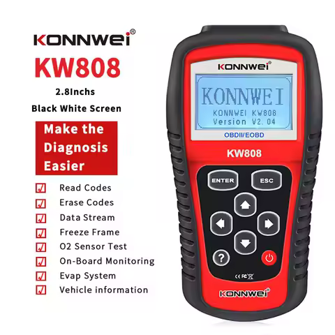 2026 KONNWEI KW808 Car OBD2 Diagnostic Tool OBDII Auto Automotive Scanner Engine Fualt Code DTC Look