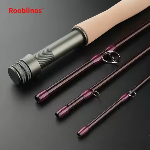 ROOBLINOS Fly Fishing Rod 4/5wt,9ft(2.7m)Ultra Lite,Carbon Rod,Freshwater Fly Rods,JIT,2026 New Fish