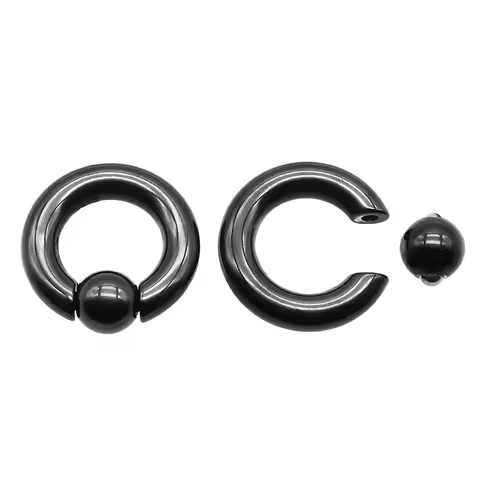 1Pc Black Large Gauge Surgical Steel Captive Bead Ring Ball for Septum Piercing BCR PA Nose Ring Ear