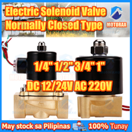 🇵🇭 Electric Solenoid Valve Two Way Brass Normally Closed Type DC 12/24V AC 220V 1/4" 1/2" 3/4" 1" For Water Air Fuels Gas For Water / Oil / Gas Brass Water Oil Air Closed-Solenoid-Valve