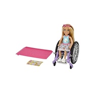 Barbie Chelsea Doll &amp; Wheelchair with Moving Wheels, Ramp, Sticker Sheet &amp; Accessories, Small Doll