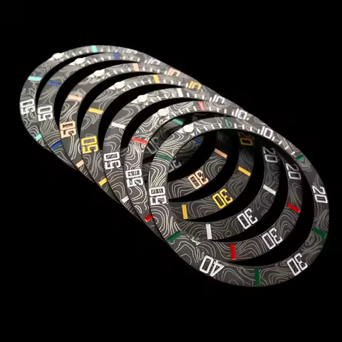 38mm NH35 Bezel Insert Ceramic For Seiko Mod SUB GMT Carbon Fibre Design Blue Luminous Beads NH35 Wa