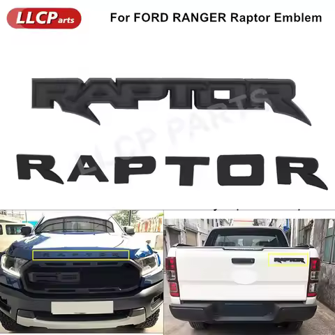 1PCS Rear Trunk Letter Sticker For Ford Ranger Raptor SV1 F150 F250 F350 ABS 3D Front Hood Emblem Si