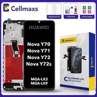 For Huawei Nova Y70 Y71 Y72 Y72s MGA-LX3 MGA-LX9 GFY-LX1 Touch LCD Screen Replacement With Frame