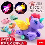 Ready Stock Unicorn Pull Toy With Light Colourful Toy Gift For kids LY2226-A5