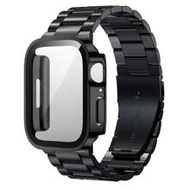 Two-In-One Compatible With Apple Watch Band + Case For Men And Women High-End Business Stainless Ste