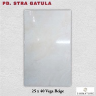 Keramik Signature 25 x 40 Vega Beige Tile Dinding Glossy