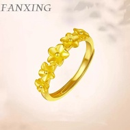 FX 999/24k （1.64g）Balloon Flower Pure Gold Ring Adjustable Opening Women's fine gold Ring Gift