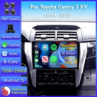 Android 15 Carplay Auto For Toyota Camry 7 XV 50 55 2014 2015 - 2017 Car Radio DSP Navigation Video 