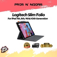 Logitech SLIM FOLIO iPad Keyboard Case , Bluetooth,  Wireless Keyboard suits for 7,8,9,10th gen