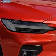 2 Pcs Car Headlight Protective Film Vinyl Protection Transparent Black TPU Sticker For Volvo S60 V60