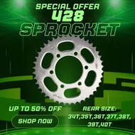 428 CHROME REAR SPROCKET CHROME GT128 RR150 ZX150 DINAMIK120 DINAMIK MODENAS KAWASAKI REAR SPOCKET