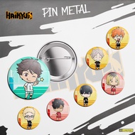 Metal Pin ANIME HAIKYUU FLY HIGH VOLLEY BALL NET CHIBI 3D Lamination Canvas Premium Waterproof 44mm