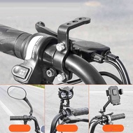 Motorcycle handlebar clamp for convenient dash cam mounting