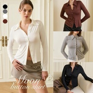 (5 Sizes 4 Colors) mood button shirt Long-Sleeved Collar Model T119 -Mesave