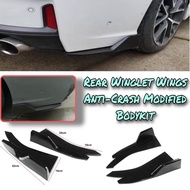 New Universal Rear Bumper Lip Diffuser Winglet Wings Anti-crash Modified bodykit Black bezza saga flx myvi vios civic