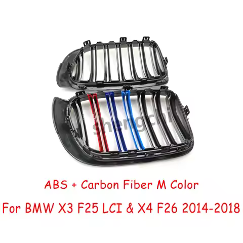 For BMW X3 F25(LCI) X4 F26 Carbon Fiber M Color Front Bumper Grilles 2014-2018 X Drive28i X Drive35i