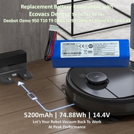 Replacement Battery 5200mAh Compatible with ECOVACS Deebot X1 OMNI Ozmo 950 Deebot T8, T8+,T8 Aivi M