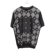 【สินค้ามือสอง】 เอ็มโพริโอ อาร์มานี Emporio Armani เสื้อถัก/เสื้อสเวตเตอร์ แขนสั้น ดีไซน์ตัดต่อ รุ่น 
