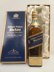 80年代 Johnnie Walker Blue Label 750ml 43% 向左走 天地盒